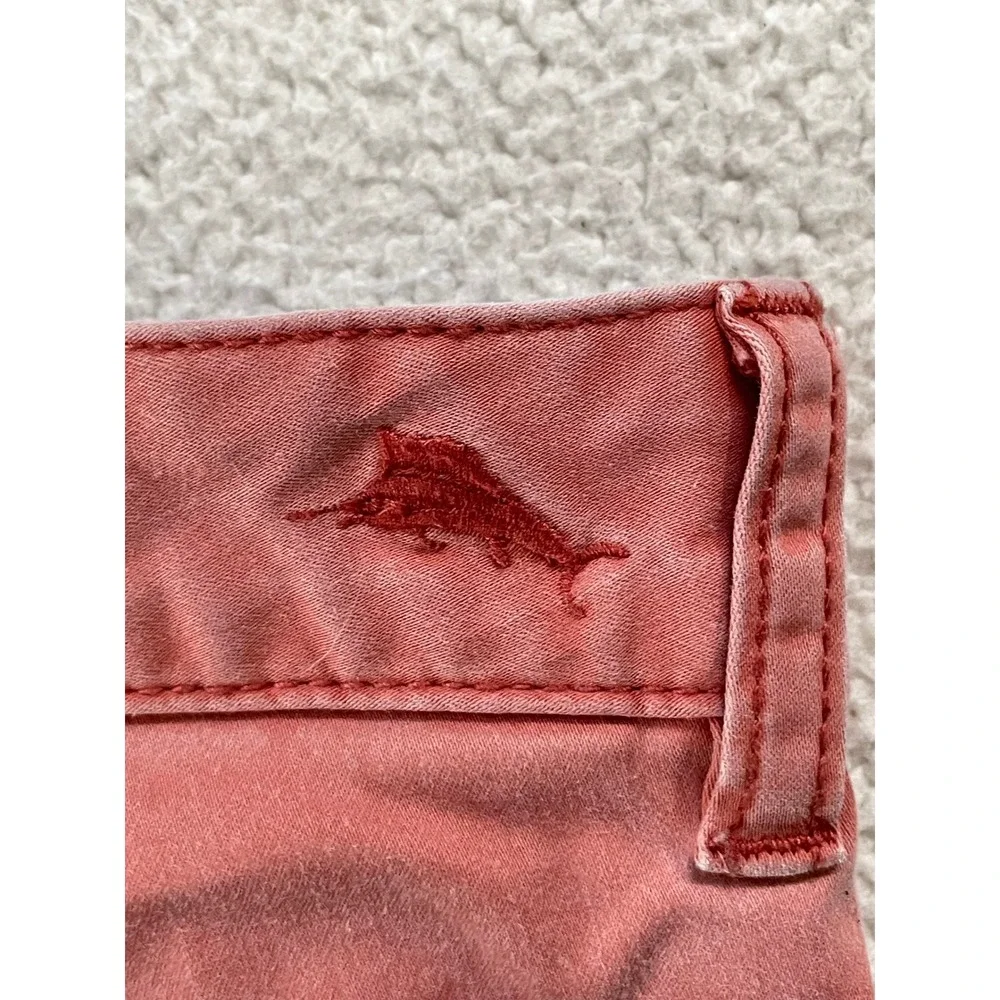 Tommy Bahama Mens 33x10 Shorts Coral Red Boracay Chino Cotton Blend Faded Salmon